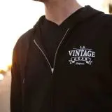 L.A. Vintage Gear Zip Up Hoodie with Front & Back Logo - Size Small