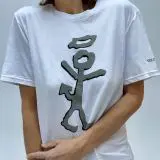 "Sinning Saint" Unisex White T-Shirt by Will Lee - Size Extra Large - All tees available in other sizes