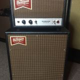 (SOLD) Benson Earhart  – Head & Cab in Black Tolex with LAVG ‘Ox Blood’ Grill Cloth