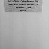 Johnny Winter – Winter Brothers Tour  1975 – Authentic Concert Photo by Ed Finnell – B&W – White Matte 20″ x 24″