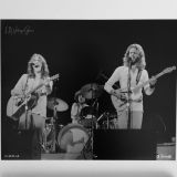 Glen Frey, Don Henley, Don Felder The Eagles Live at The L.A. Forum 1976 – Authentic Concert Photo by Ed Finnell – B&W – White Matte 20″x24″