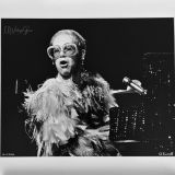 Elton John Goodbye Yellow Brick Road Tour L.A. Forum 1974 – Authentic Concert Photo by Ed Finnell – B&W – White Matte 20″x24″