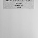 Elton John Goodbye Yellow Brick Road Tour L.A. Forum 1974 – Authentic Concert Photo by Ed Finnell – B&W – White Matte 20″x24″