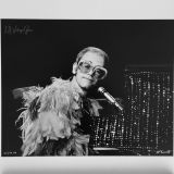 Elton John Goodbye Yellow Brick Road Tour L.A. Forum 1974 – Authentic Concert Photo by Ed Finnell – B&W -White Matte 20″x24″