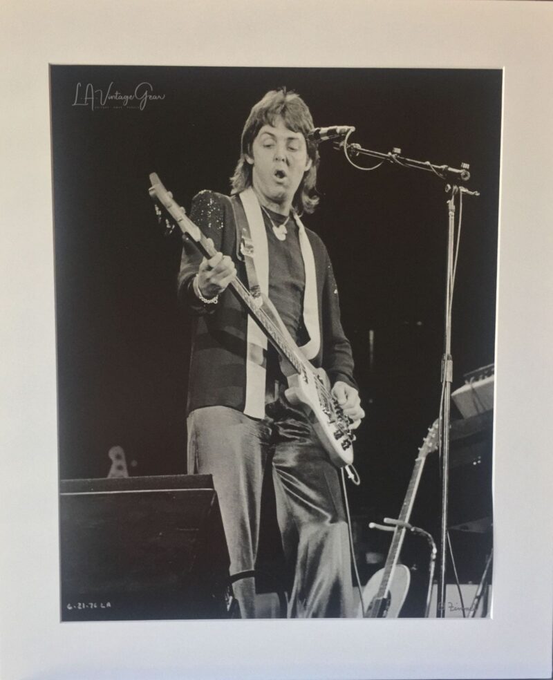 Paul McCartney Wings Over America Tour 1976 - Authentic Concert Photo by Ed Finnell  - B&W - White Matte 20"x24"