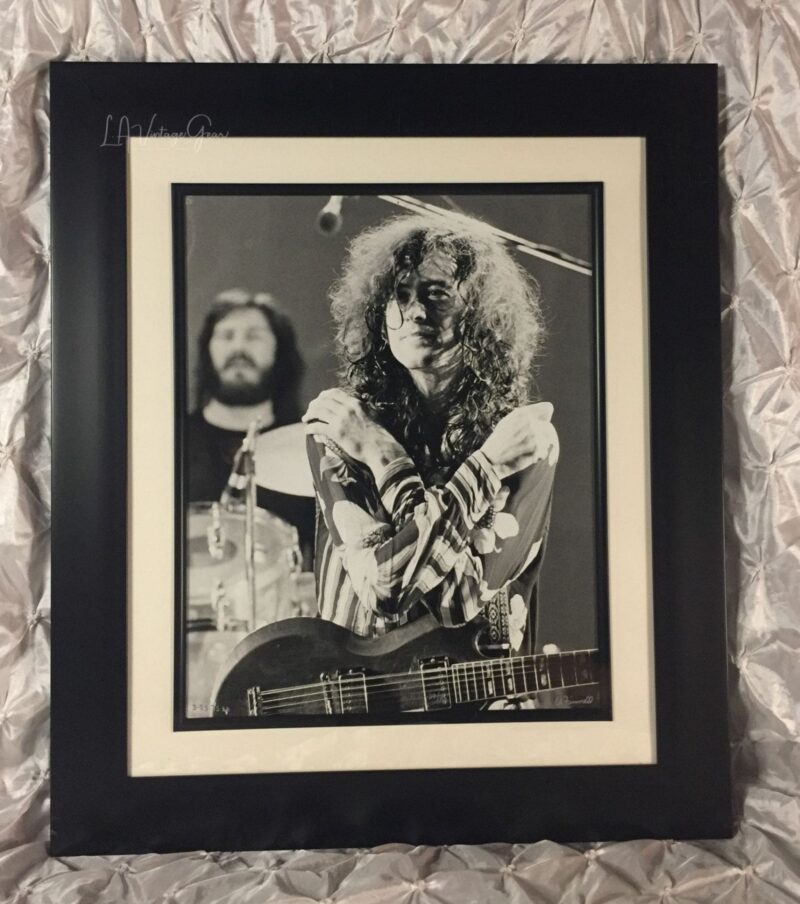 Jimmy Page  - Led Zeppelin - Physical Graffiti Tour - L.A. Forum March 25, 1975 - by Ed Finnell - FRAMED Authentic Concert Photos by Ed Finnell on 25"x 29"