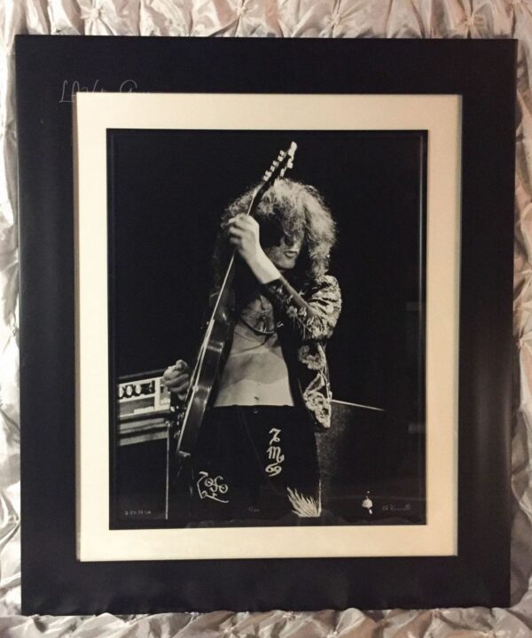 Jimmy Page Physical Graffiti Tour March 27th, 1975- L.A. Forum - FRAMED Authentic Concert Photos by Ed Finnell on 25"x 29"