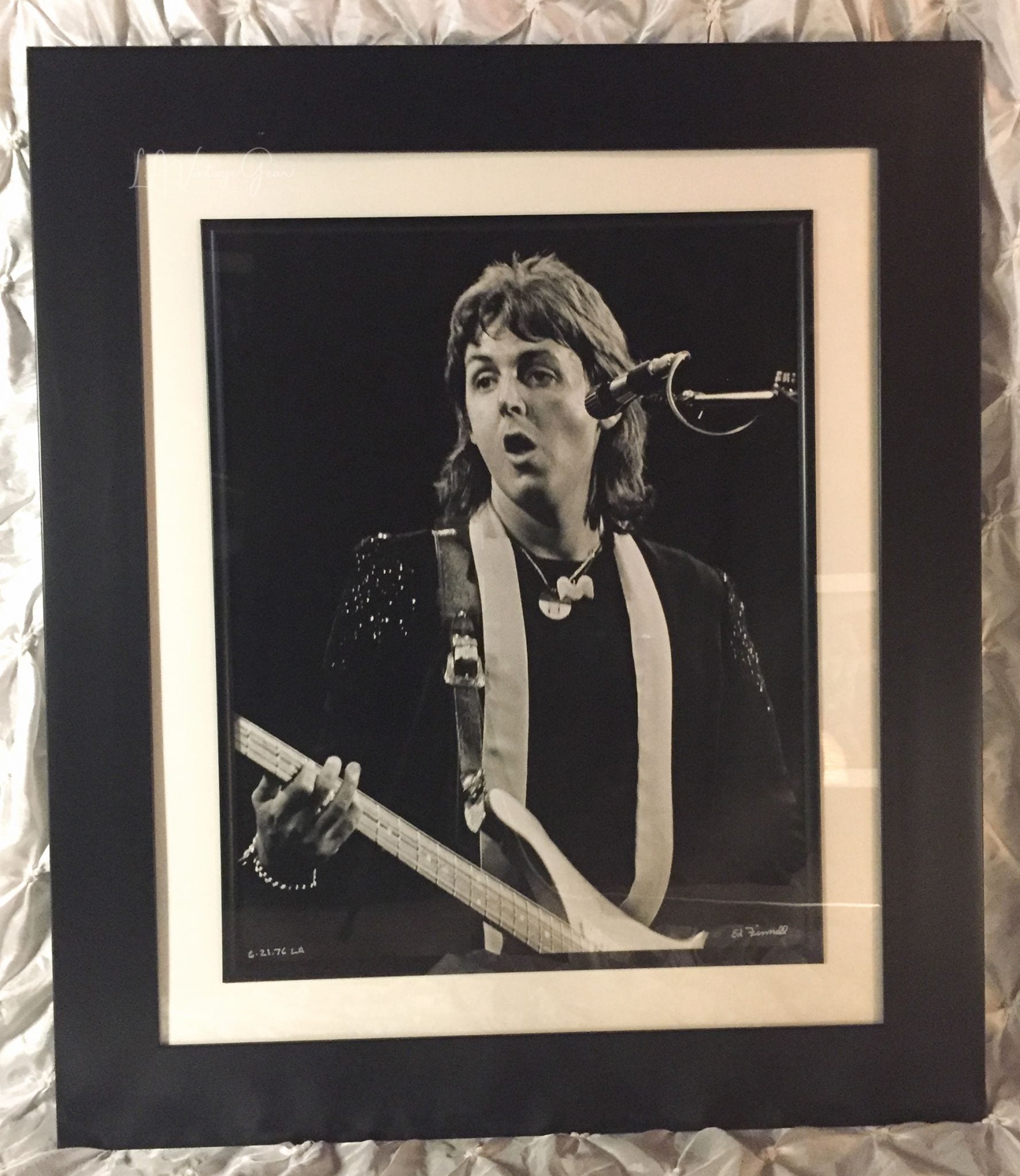 Paul Mccartney Wings Over America Tour La Forum June 21 1976 Framed Authentic Concert Photo By Ed Finnell On 25 X29 La Vintage Gear