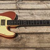 (SOLD) Danocaster Single Cut Electric Guitar w/Candy Apple Finish – Gold Foil Neck Pickup!