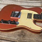 (SOLD) Danocaster Single Cut Electric Guitar w/Candy Apple Finish – Gold Foil Neck Pickup!