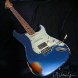 Xotic S-Style Electric Guitar XSC-2 in Lake Placid Blue over a 3T ‘Burst #1915