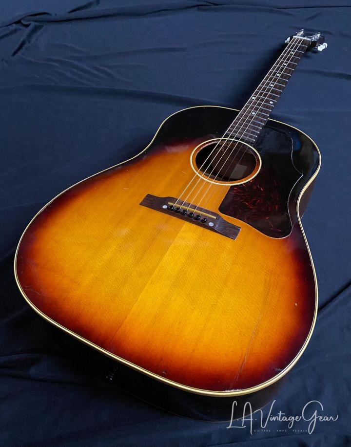 Gibson 1960 Vintage J45 Acoustic Guitar - Sunburst Finish - Great 