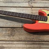 Danocaster P-Style Bass Guitar in Faded  Fiesta Red