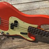 Danocaster P-Style Bass Guitar in Faded  Fiesta Red