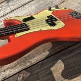 Danocaster P-Style Bass Guitar in Faded  Fiesta Red