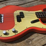 Danocaster P-Style Bass Guitar in Faded  Fiesta Red