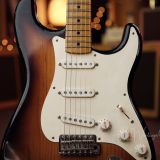 K-Line Springfield S-Style Electric Guitar – 2Tone Sunburst & Roasted Pine Body – Great Gtr .