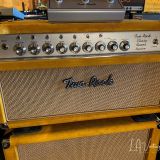 (Pre-Order) Two Rock Classic Reverb Signature 100W Guitar Amp Head & 2×12 Vertical Cab – Gold Suede & Cane Grill