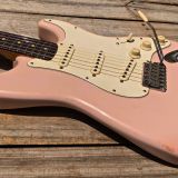 Danocaster Double Cut S Style  – Shell Pink Finish & Alder Body  –  Get your John Mayer On !