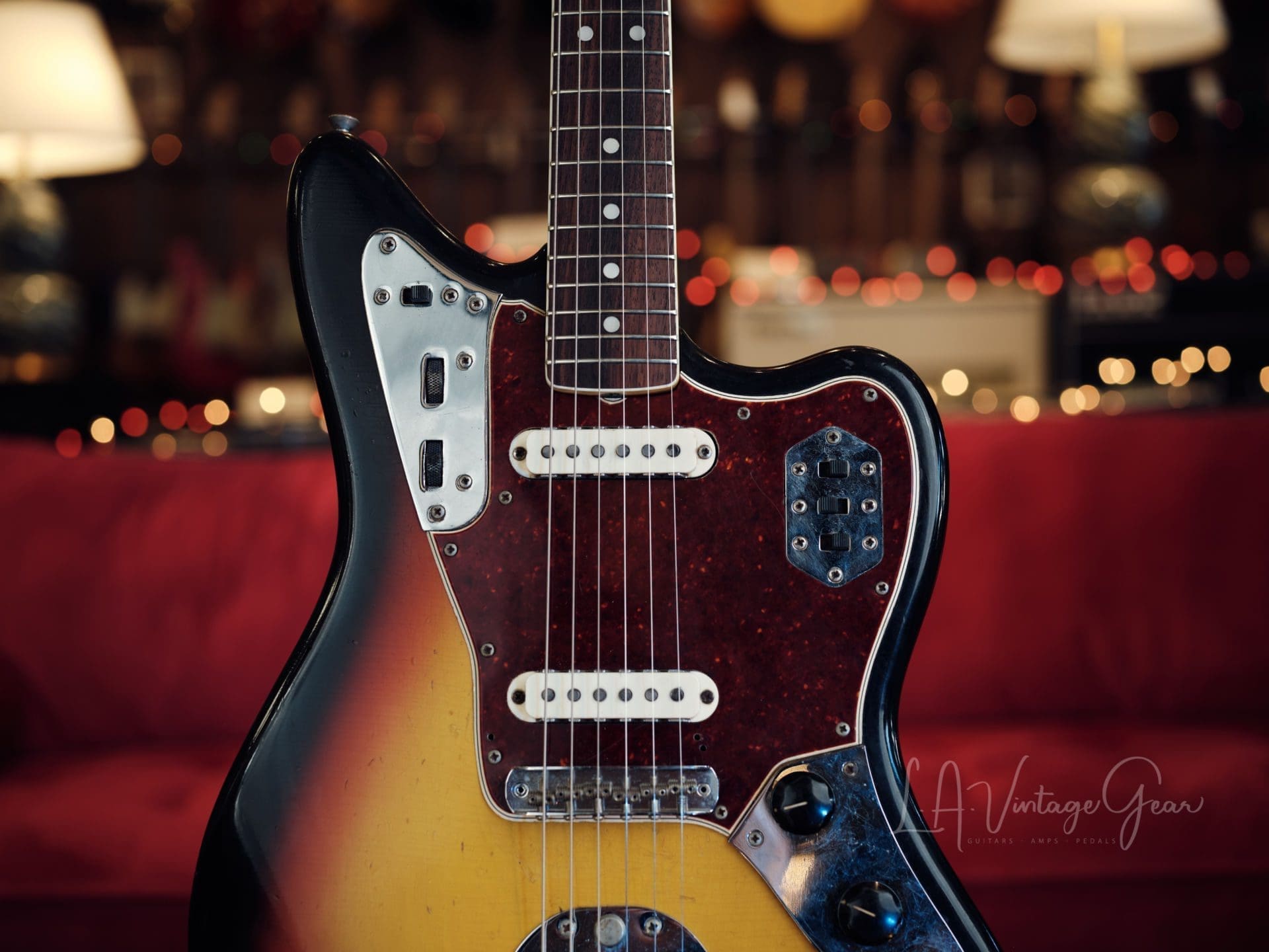 Fender 1966 Jaguar Electric Guitar - Sunburst Finish - All