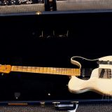 Shabat Lion T-Style Relic’d Electric Guitar in Vintage White with Black Guard – Swamp Ash Body & Lollar Pickups!