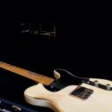 Shabat Lion T-Style Relic’d Electric Guitar in Vintage White with Black Guard – Swamp Ash Body & Lollar Pickups!