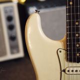 Fender 1962 Stratocaster Electric Guitar – Refinished in White/Desert Sand – Great Player Guitar!