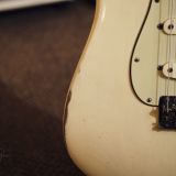 Fender 1962 Stratocaster Electric Guitar – Refinished in White/Desert Sand – Great Player Guitar!