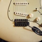 Fender 1962 Stratocaster Electric Guitar – Refinished in White/Desert Sand – Great Player Guitar!