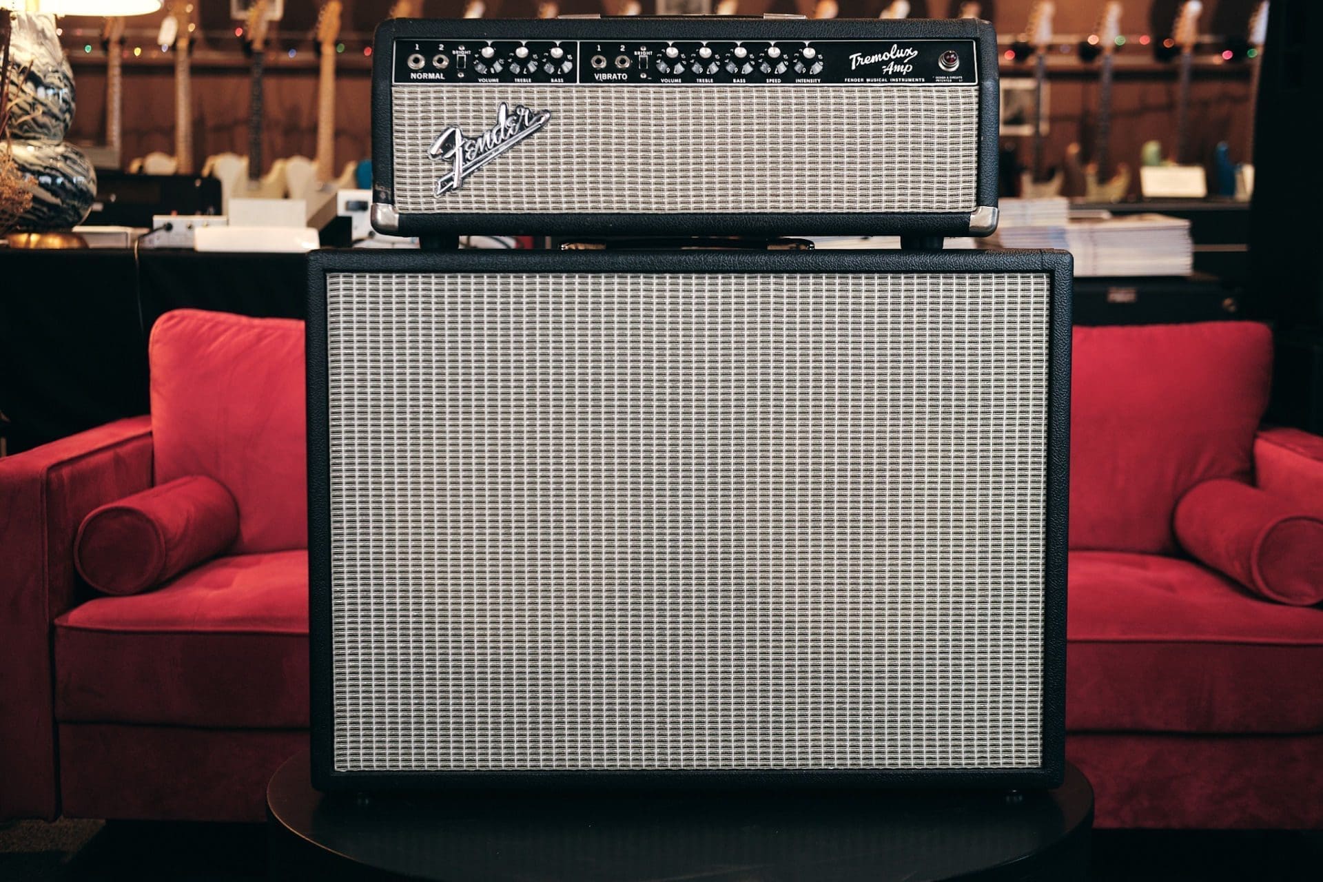 Fender 1966 Vintage Tremolux Guitar Amplifier-Piggyback Head