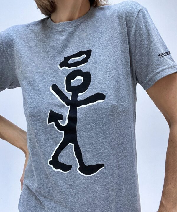 "Sinning Saint" Unisex Gray T-Shirt by Will Lee - Size Extra Large (XL)-All tees available in other sizes