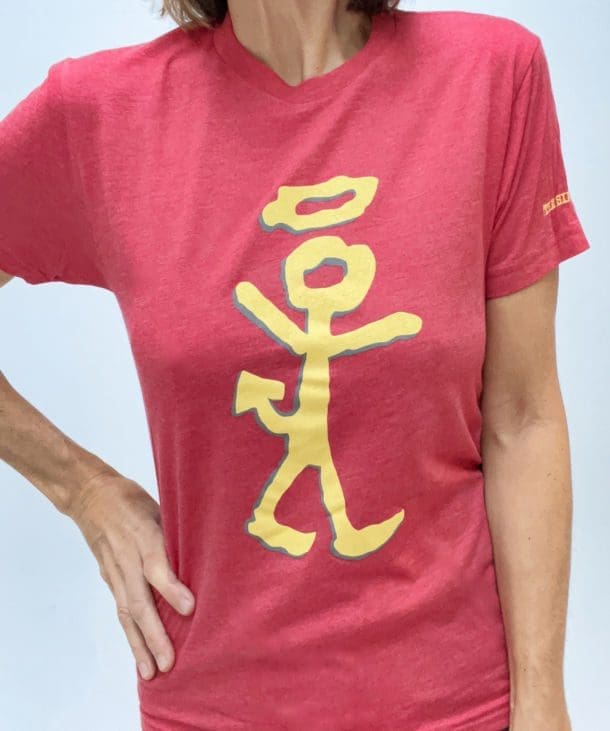"Sinning Saint" Unisex Red T-Shirt by Will Lee - Extra Large (XL)-All tees available in other sizes