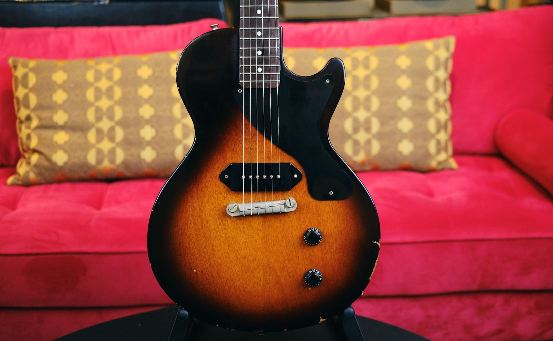K-Line "KL Series" Single Cut Jr. Style Electric Guitar - Relic'd 2 Tone Burst - Brand New! - Image 2