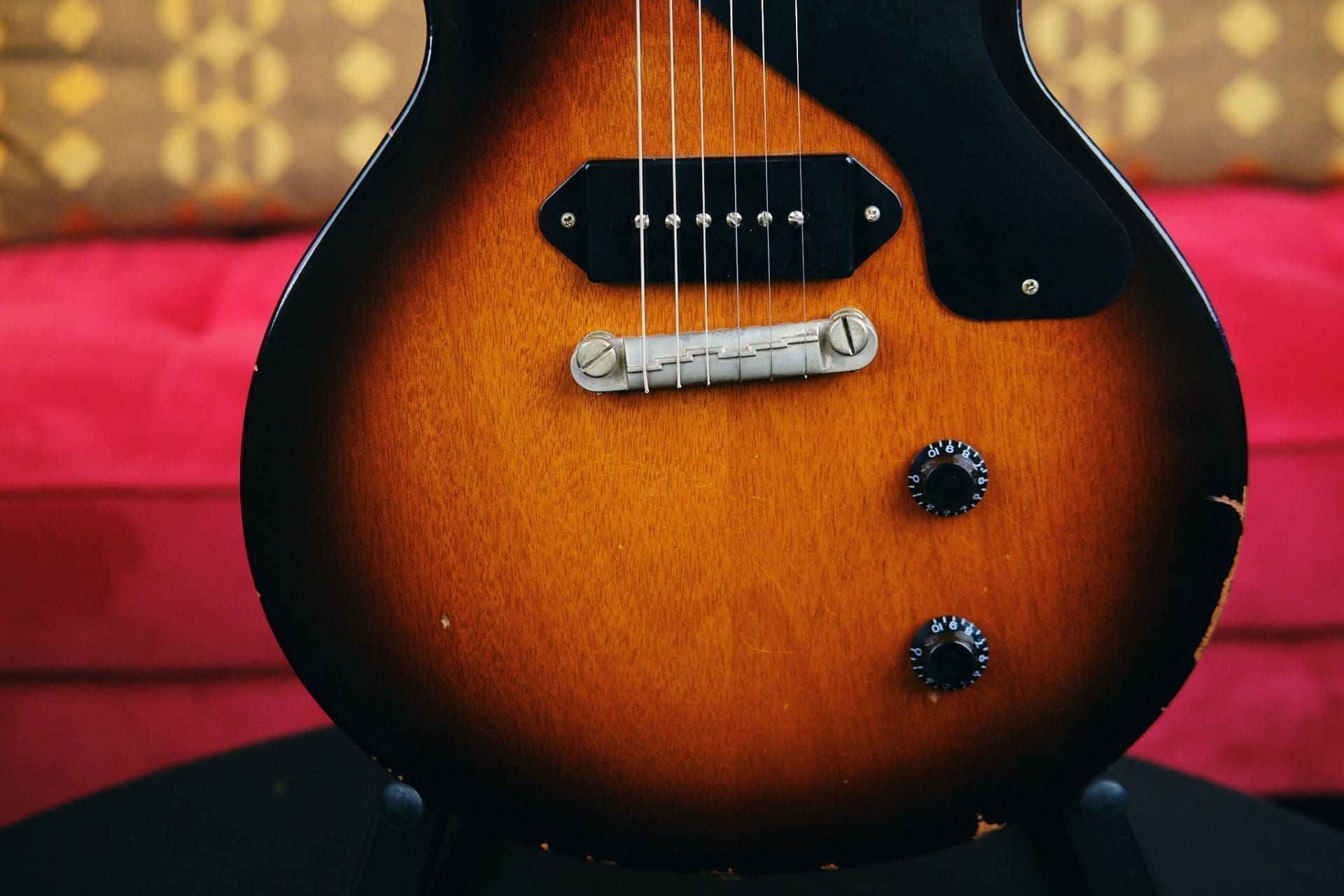 K-Line "KL Series" Single Cut Jr. Style Electric Guitar - Relic'd 2 Tone Burst - Brand New! - Image 4