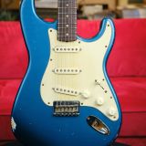 Mario Martin Hardtail Relic’d S-Style Electric Guitar – Custom Built in a Deep Lake Placid Blue Finish!