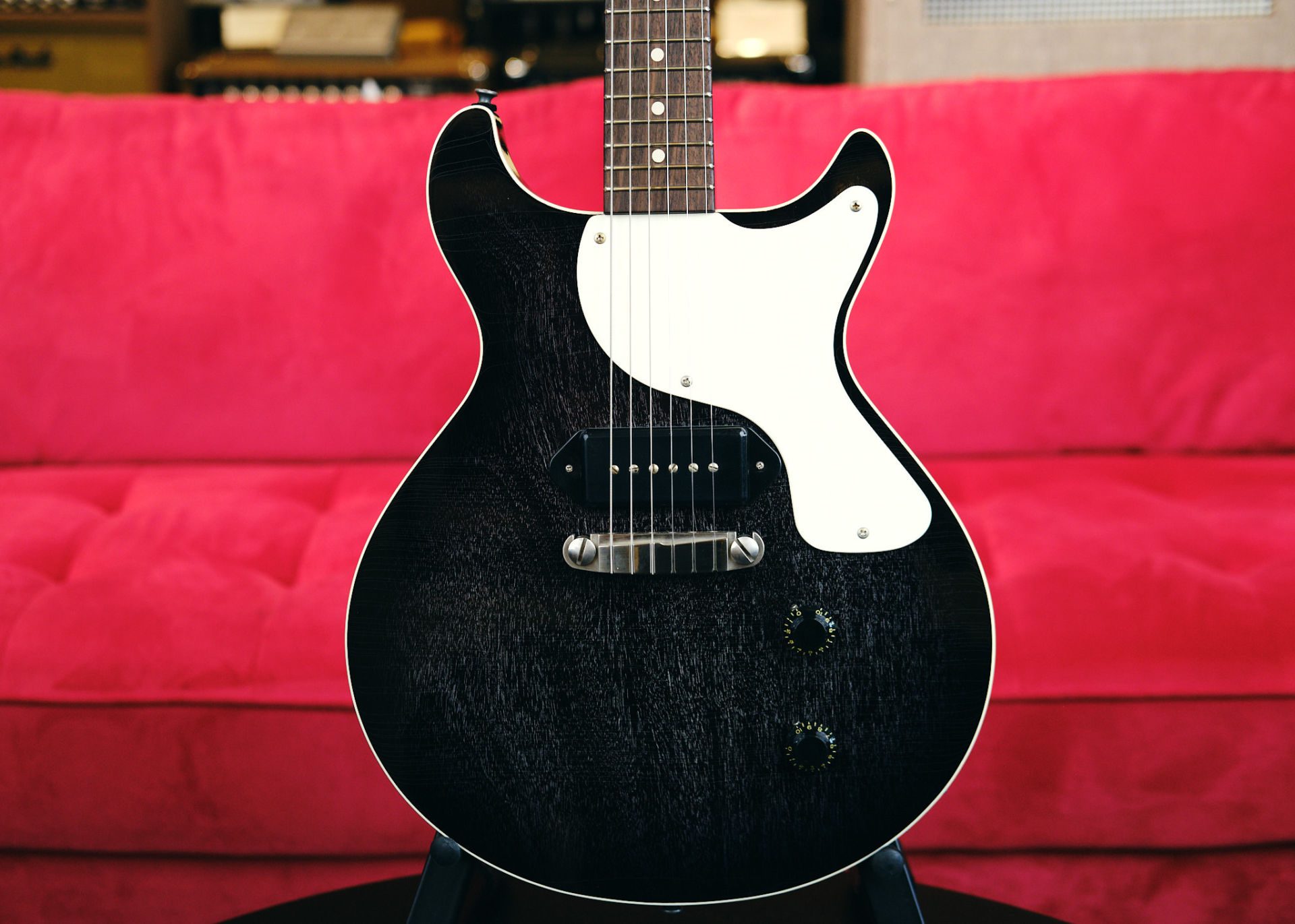 Patrick James Eggle Macon Jr. Double Cut Electric Guitar-in a Grained Black  Burst Finish-Brand New!