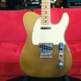 Partscaster Electric Guitar – Single Cut “T-Style” in a Gold Over Black Nitro Finish – Twisted Tele Pickups