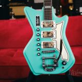 Eastwood Airline 59 3P DLX Electric Guitar – Seafoam Green -Tone Chambered Mahogany Body Bolt-on Maple Bound Neck