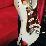 Fender 1967 Custom Shop Relic Stratocaster Electric Guitar (2017)-Sonic Blue Over Sunburst Finish! Bound Neck & Handwound Pickups!