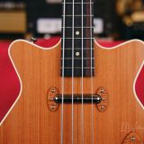 Grez ‘Mendocino’ Short Scale Electric Bass Guitar – Compact Lightweight Semi-Hollowbody! Solid Old Growth Redwood Top!