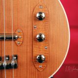 Grez ‘Mendocino’ Long Scale Electric Bass Guitar-Lightweight Semi-Hollowbody! Solid Old Growth Redwood Top!