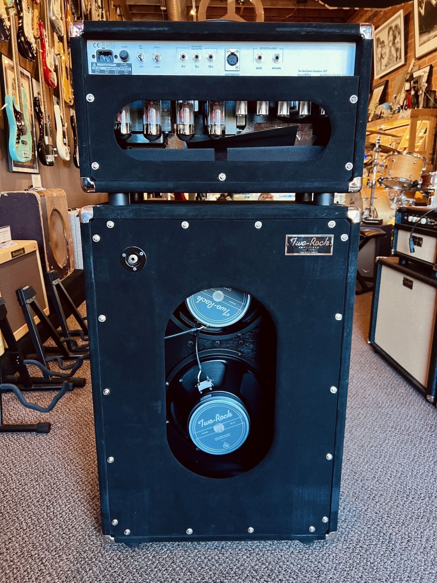 Two Rock Classic Reverb Signature 100/50 Watt Head & 2x12 Cab - Black ...