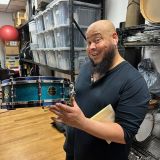 Craviotto DW Wood Snare in Blue 3.5″x14″ – Owned by Abe Laboriel Jr!