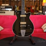 Grez “Mendocino” Black Single Cut Electric Guitar – Solid Old Growth Redwood Top & Lollar Gold Foil Pickups!