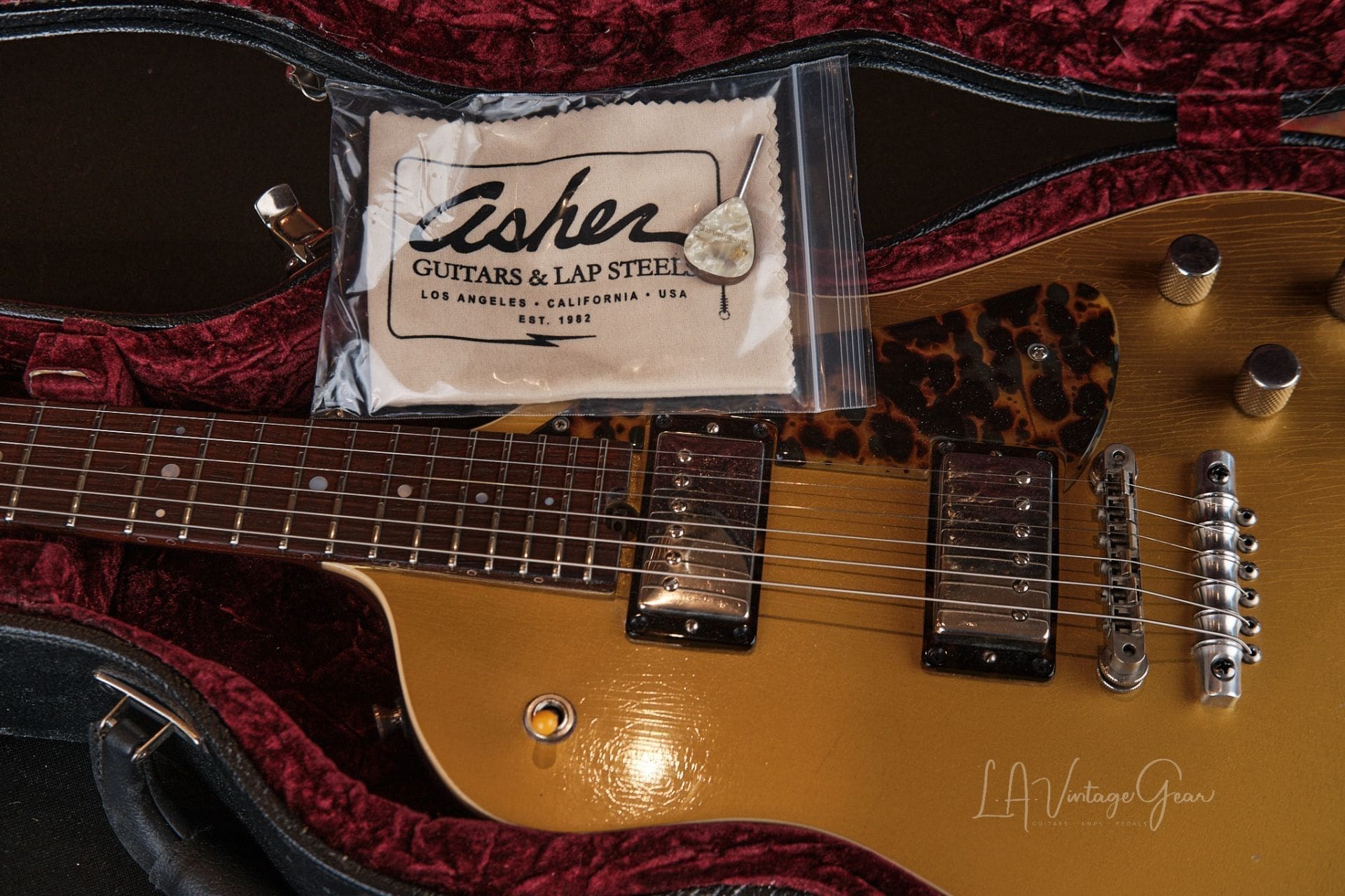 Asher Electro Sonic Gold Top Guitar With Brazilian Rosewood Board Available for Order! - Image 12