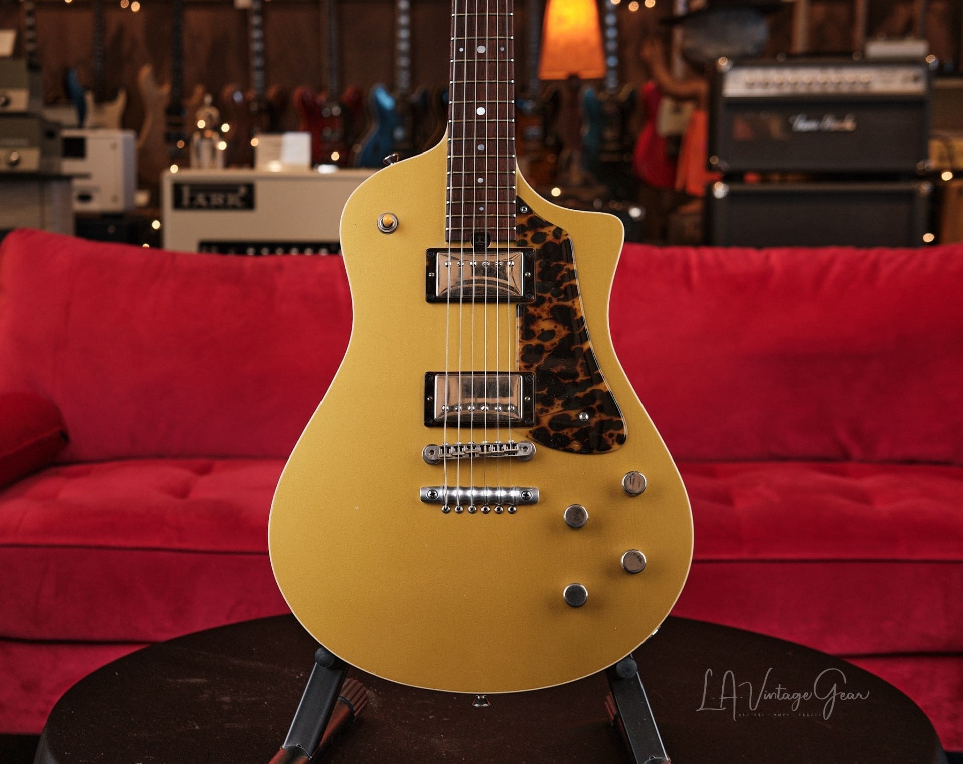 Asher Electro Sonic Gold Top Guitar With Brazilian Rosewood Board Available for Order! - Image 2
