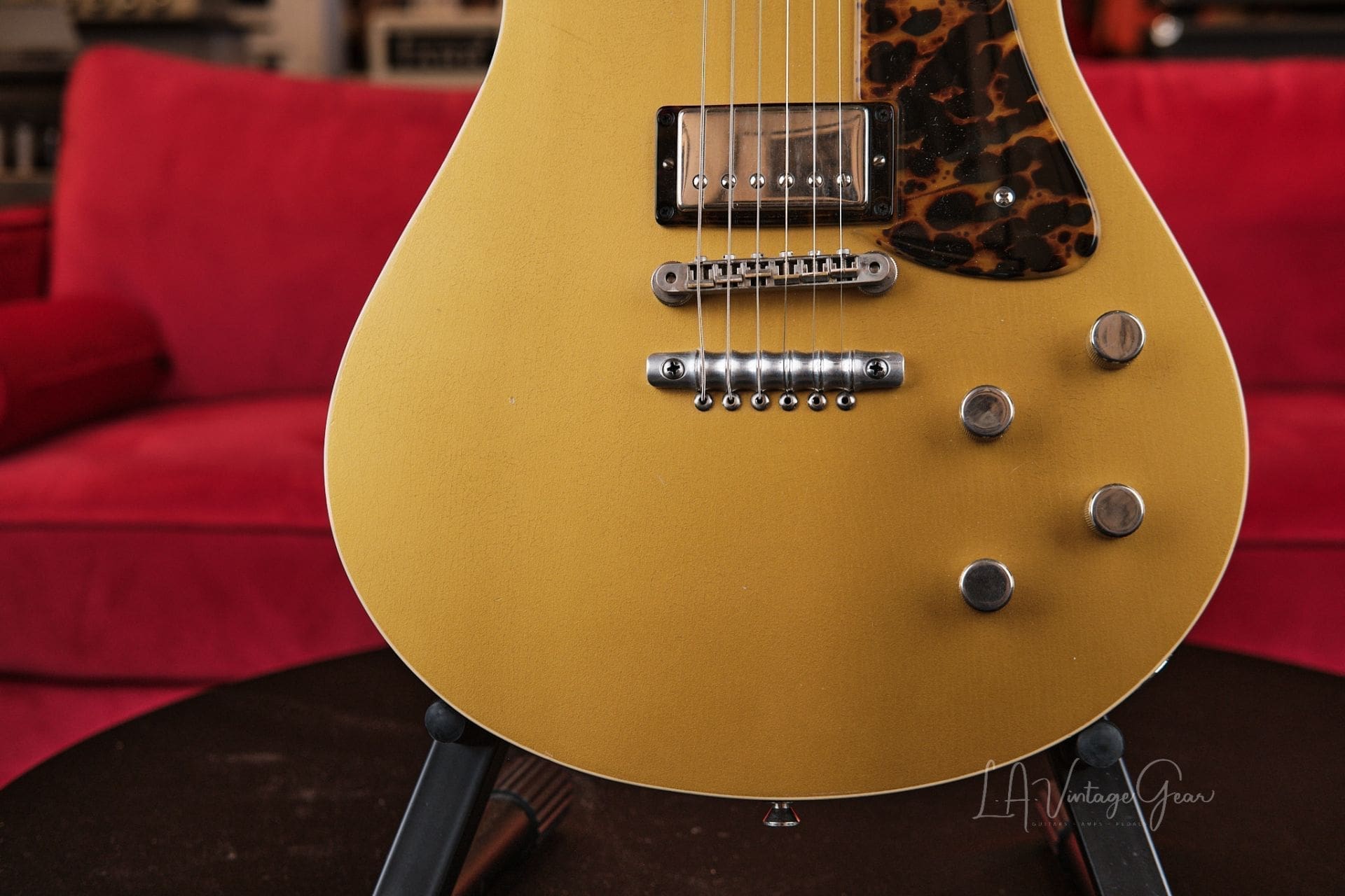 Asher Electro Sonic Gold Top Guitar With Brazilian Rosewood Board Available for Order! - Image 4
