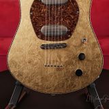 Versoul Raya 6 Custom Electric Solid Body Guitar #0472 – In Gold Leaf 23 carat finished Top and Headstock! Namm Demo!