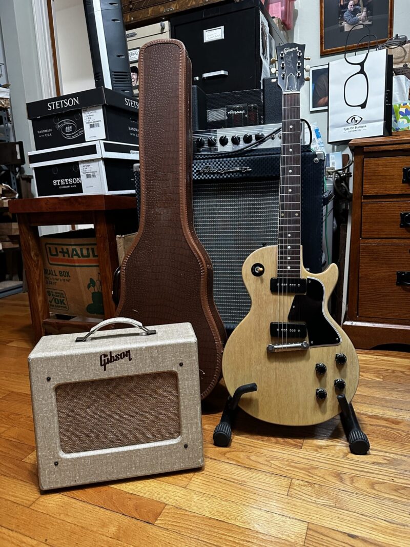 1955 Gibson Les Paul Special Limed Mahogany (TV Yellow) — Original P-90s, Original Case & Gibson GA-5 Amp