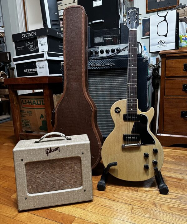 1955 Gibson Les Paul Special Limed Mahogany (TV Yellow) — Original P-90s, Original Case & Gibson GA-5 Amp